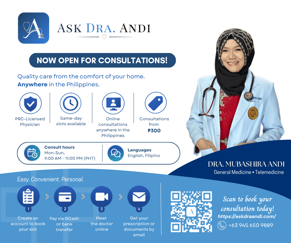Ask Dra. Andi telemedicine service launch poster