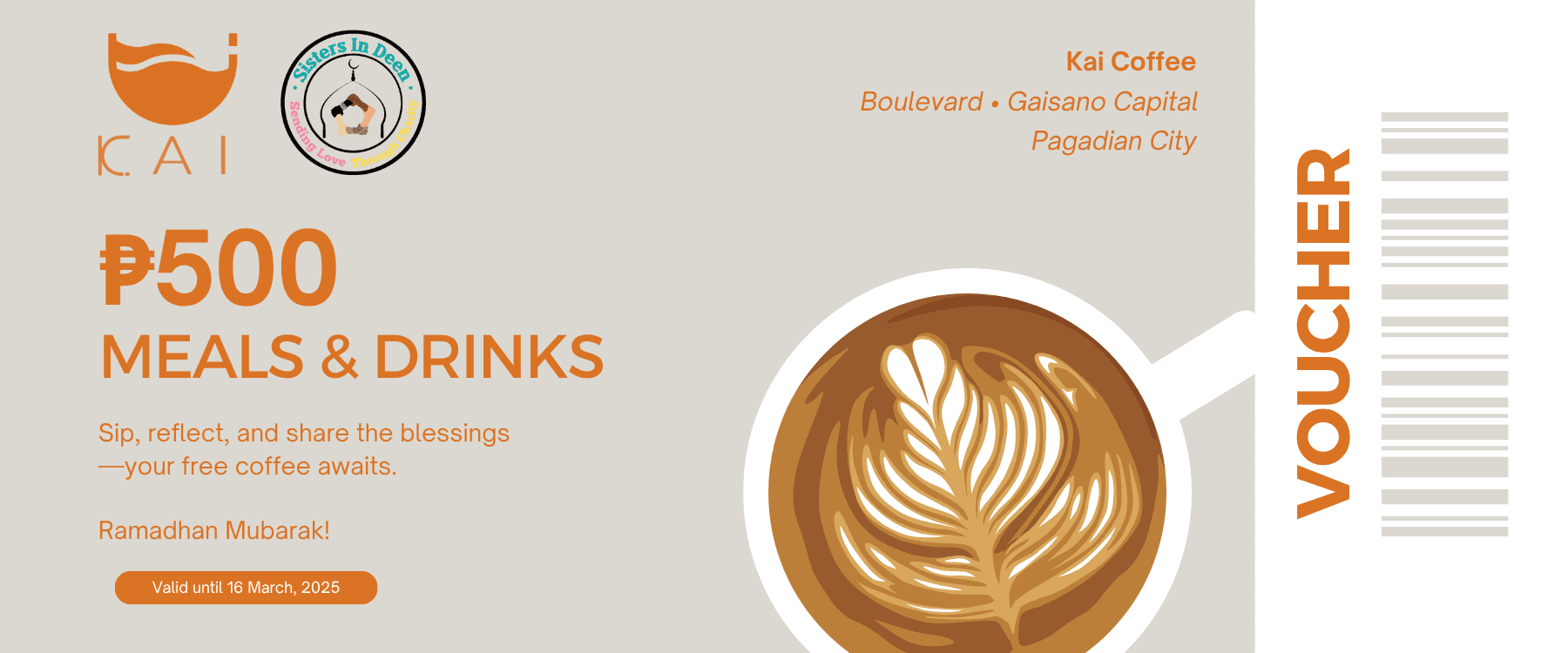 Kai Coffee promotional voucher graphic